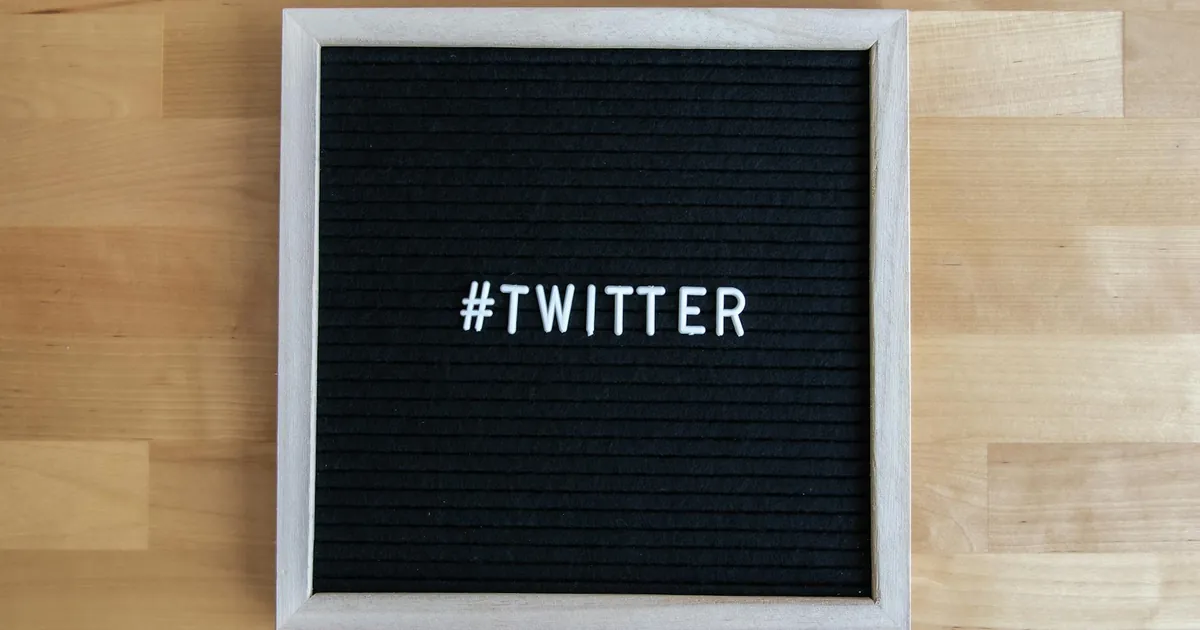 A letter board with the hashtag 'Twitter' displayed, ideal for social media marketing concepts.