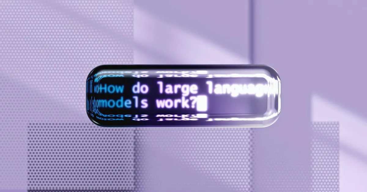 A digital representation of how large language models function in AI technology.
